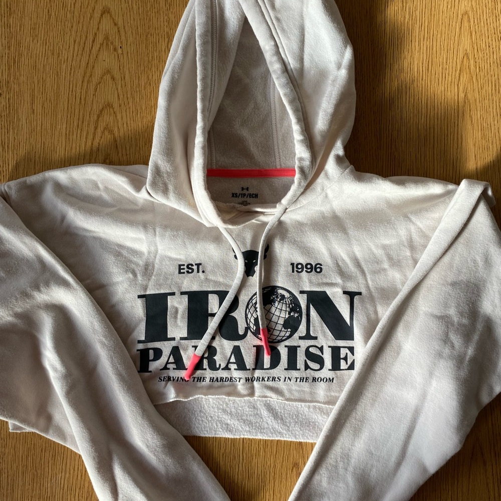 Under Armour White Cropped Hoodie